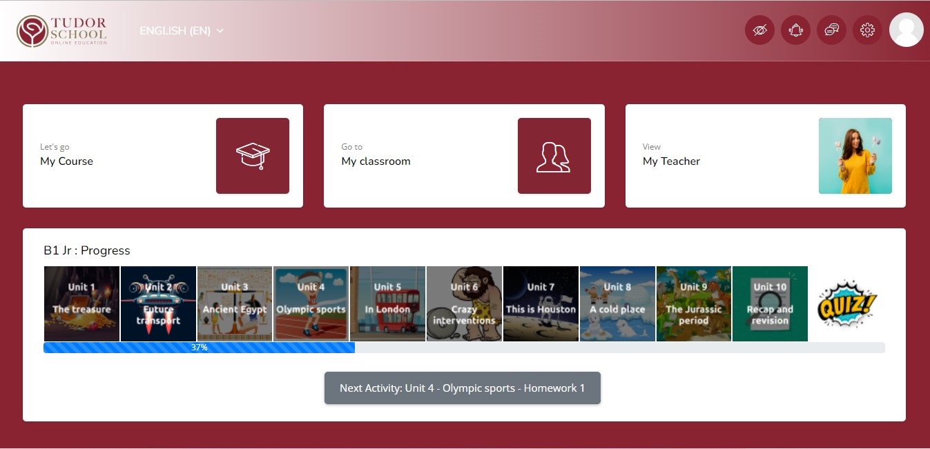 Tudor School LMS interface